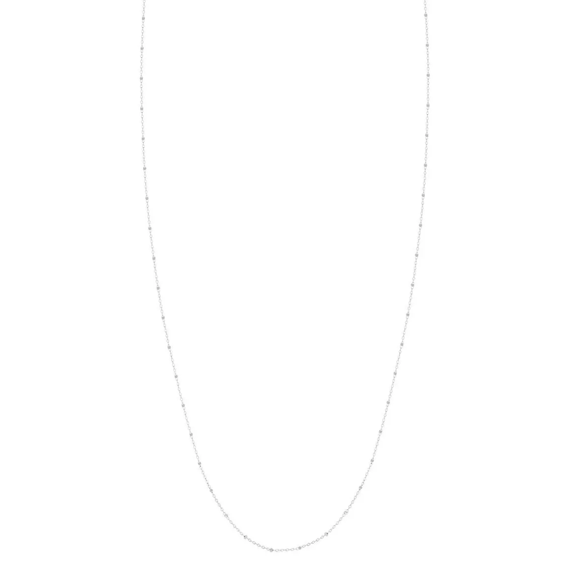 Chaine or blanc 750 motif carré 45 cm