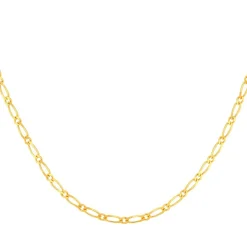Chaine or jaune 375 maille cheval alternée 45 cm