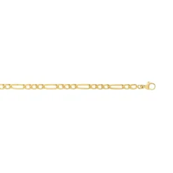 Chaine or 375 jaune maille cheval alternée 50 cm