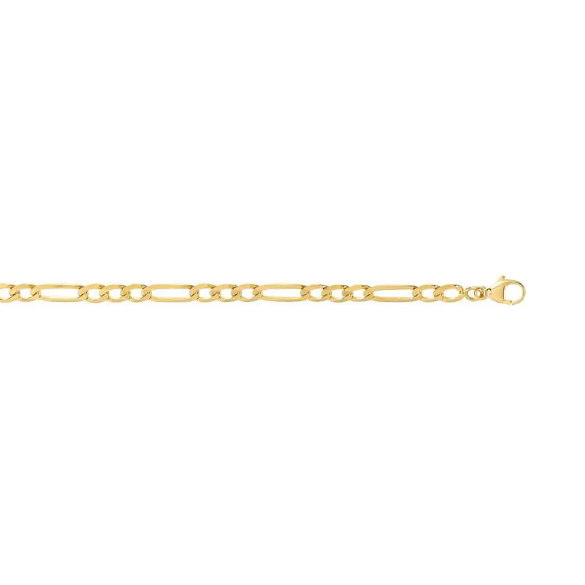 Chaine or 375 jaune maille cheval alternée 50 cm