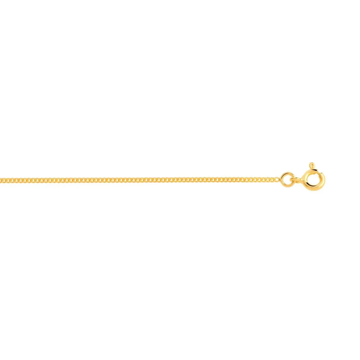 Chaine or 375 jaune maille gourmette 40 cm