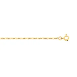 Chaine or 375 jaune maille gourmette 45 cm