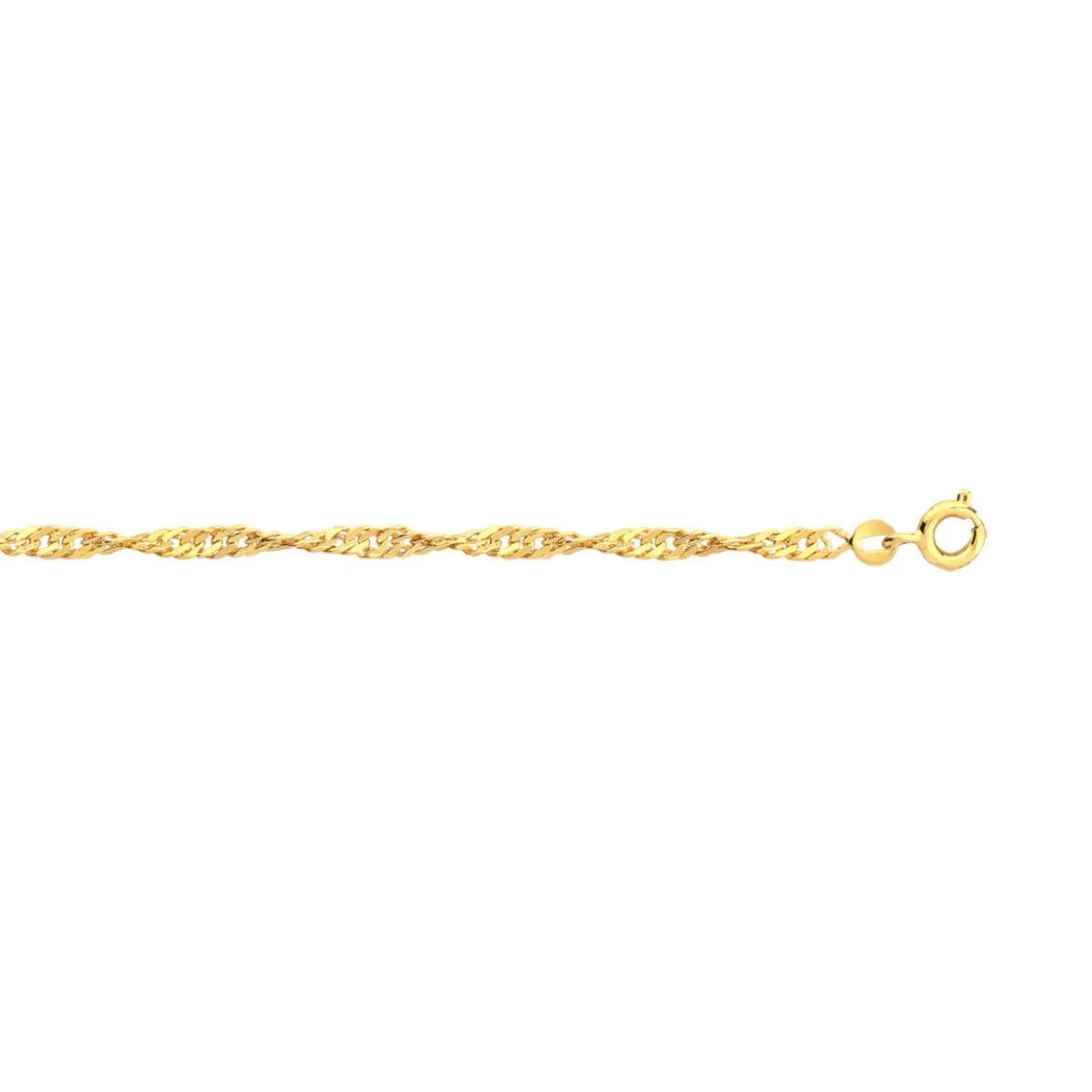 Chaine plaqué or maille singapour 55 cm