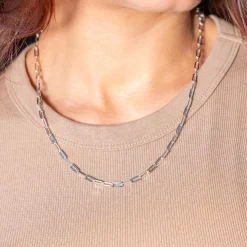 Chaîne argent 925 maille forçat allongée 50 cm