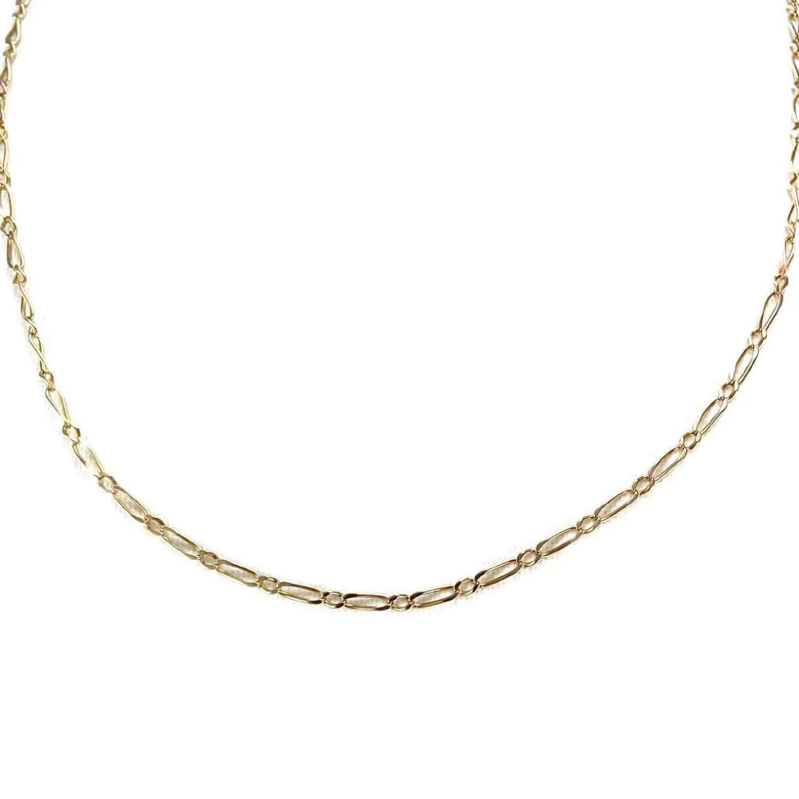 Chaîne d'occasion or 750 jaune maille cheval alternée 40 cm
