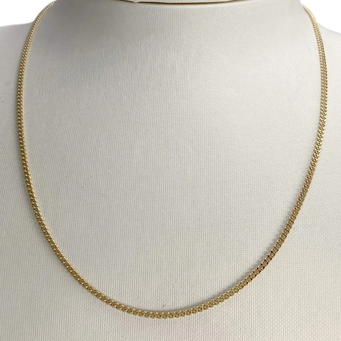 Chaîne d'occasion or 750 jaune maille gourmette 46 cm