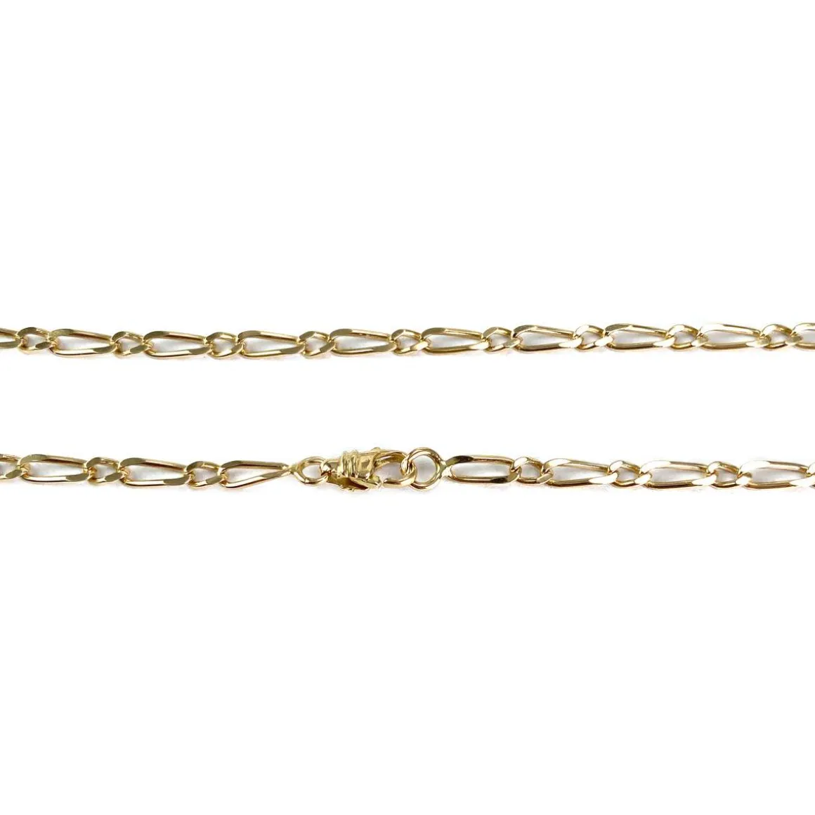 Chaîne d'occasion or 750 jaune maille cheval et alternée 47 cm