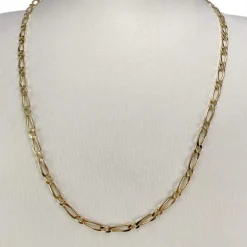 Chaîne d'occasion or 750 jaune maille cheval alternée 51,5 cm