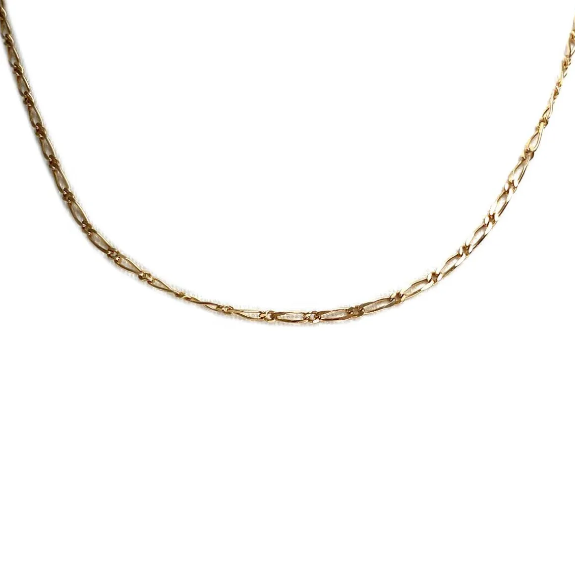Chaîne d'occasion or 750 jaune maille cheval et alternée 38,5 cm