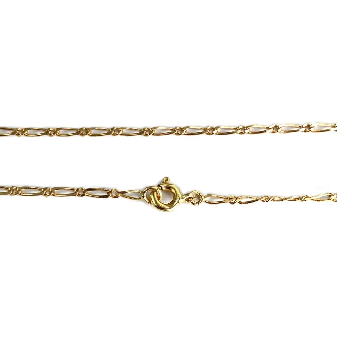 Chaîne d'occasion or 750 jaune maille cheval et alternée 38,5 cm