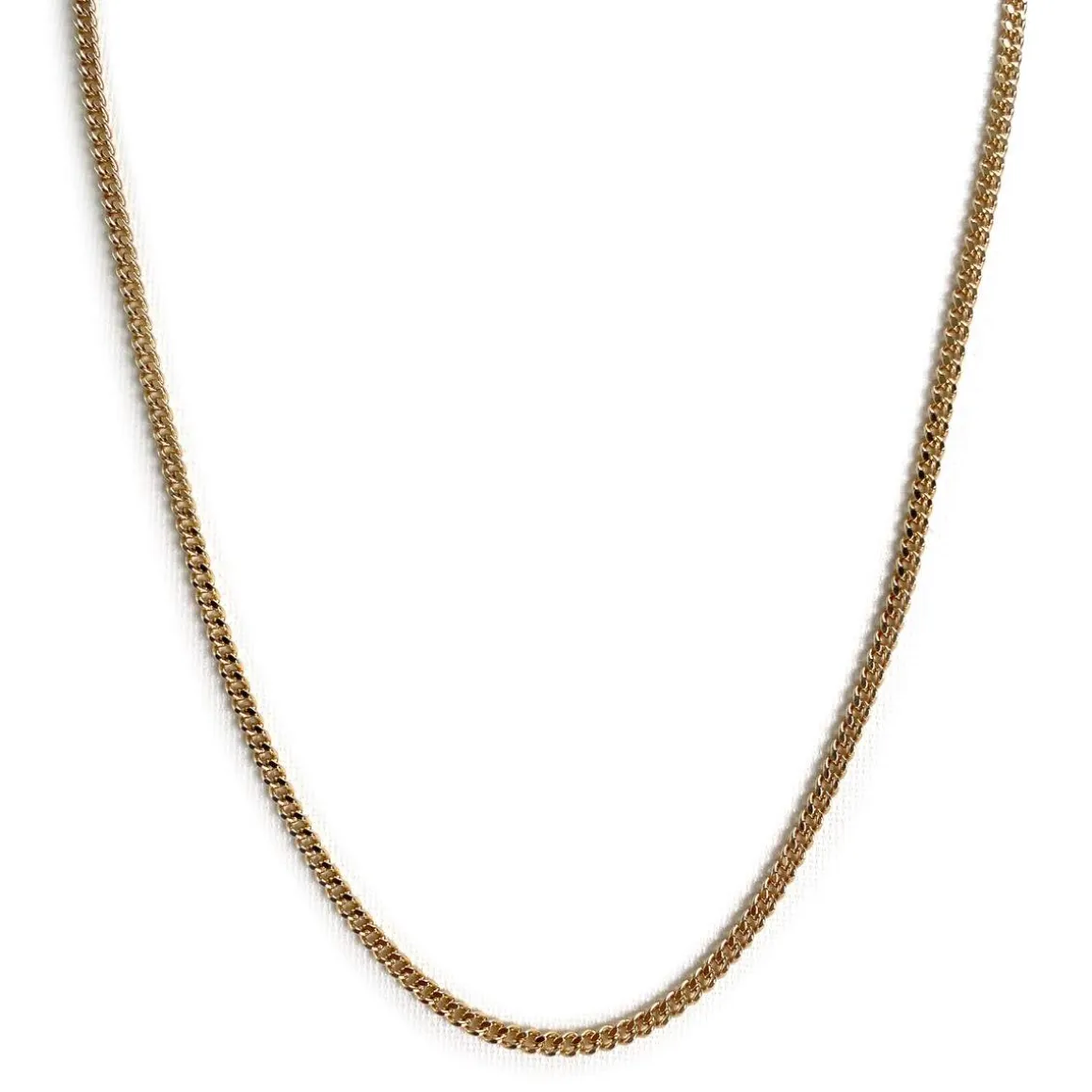 Chaîne d'occasion or 750 jaune maille gourmette 60.5 cm