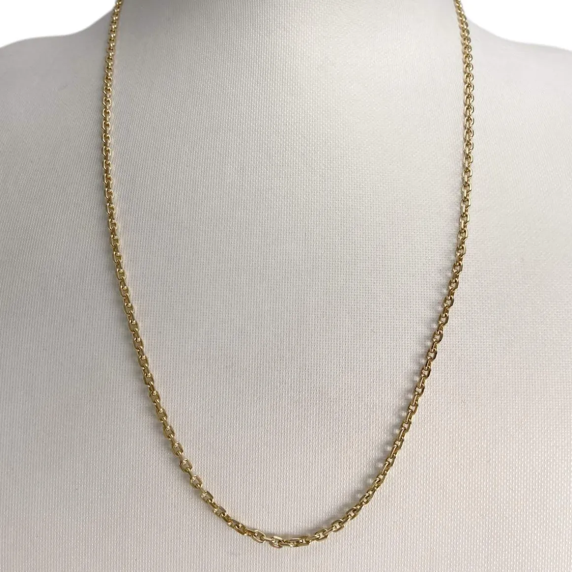 Chaîne d'occasion or 750 jaune, maille forçat 51 cm