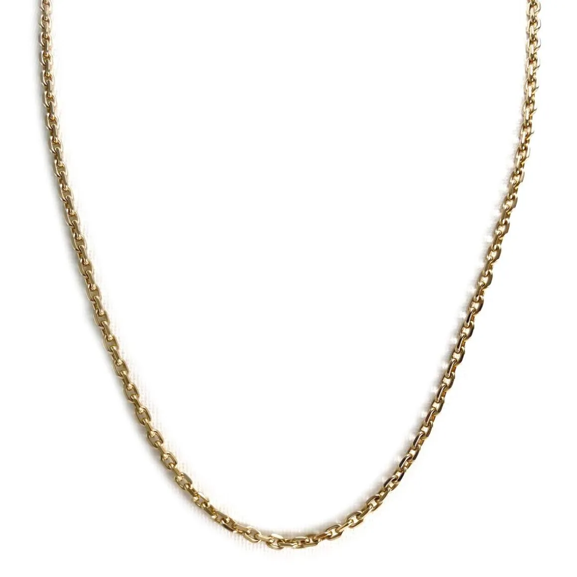 Chaîne d'occasion or 750 jaune, maille forçat 51 cm