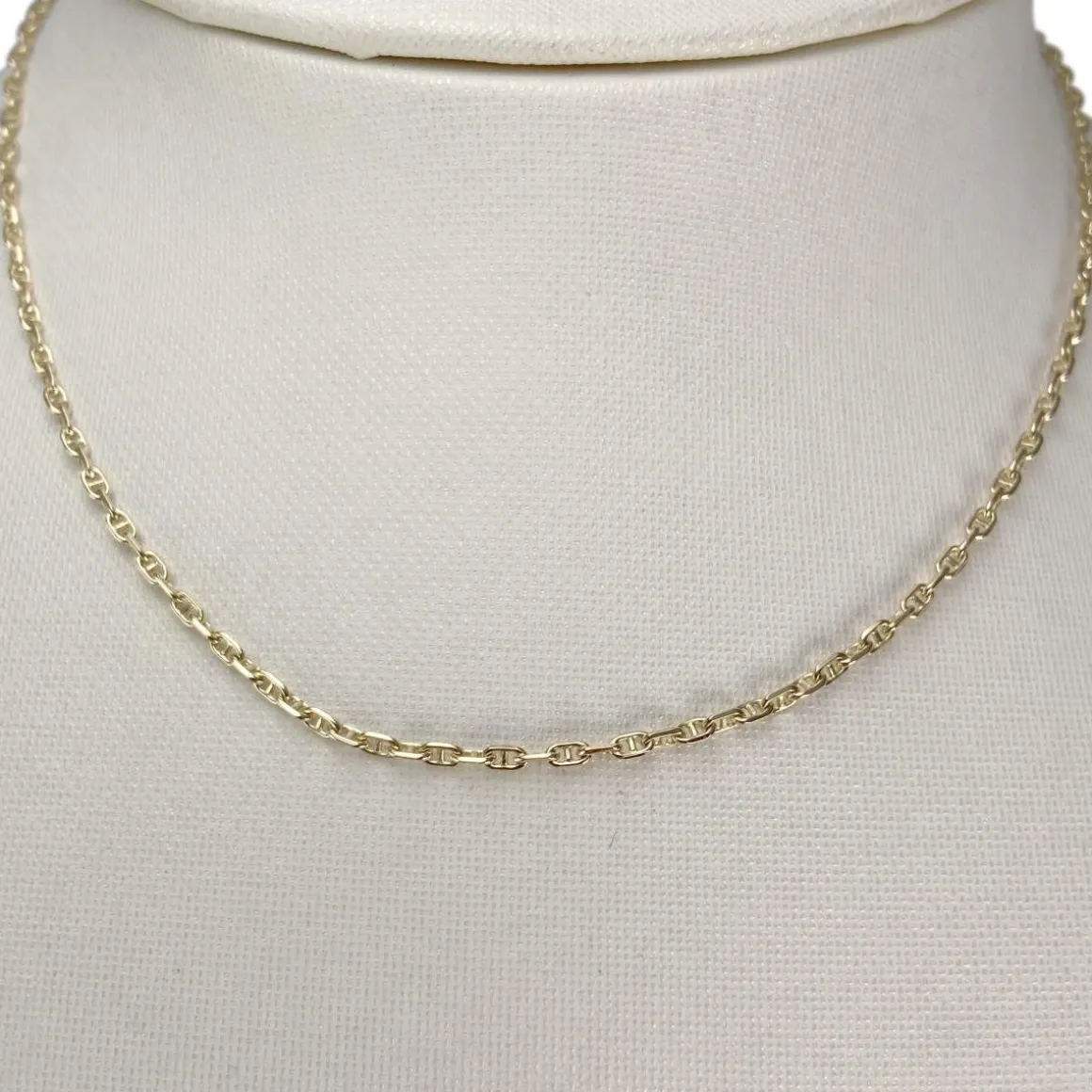 Chaîne d'occasion or 750 jaune maille marine 40.5 cm