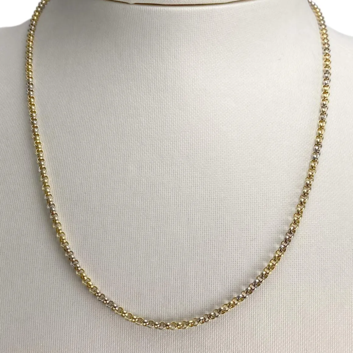 Chaîne d'occasion or 750 2 tons maille jaseron 44.5 cm