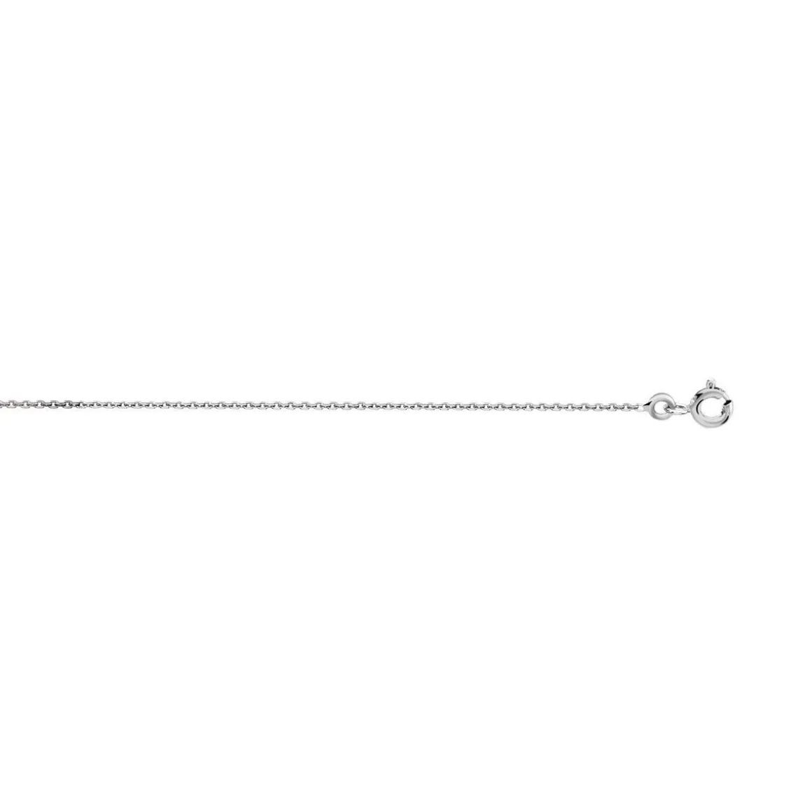 Chaîne or 375 blanc maille forçat 45 cm