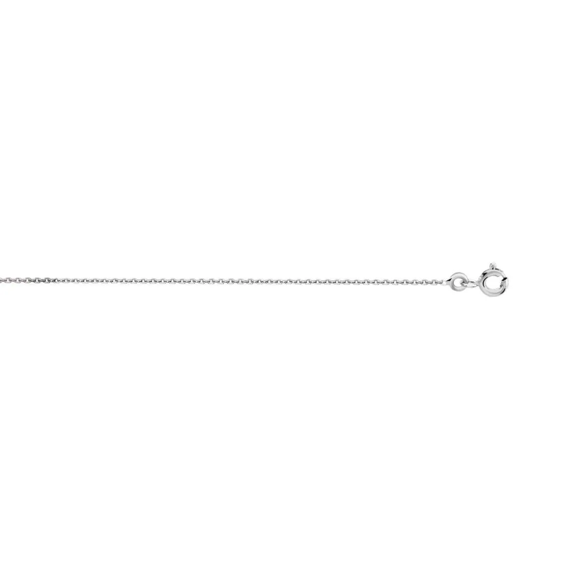 Chaîne or 375 blanc maille forçat 50 cm
