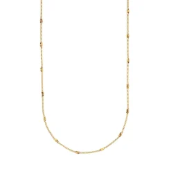 Chaîne plaqué or maillon diamanté 45 cm