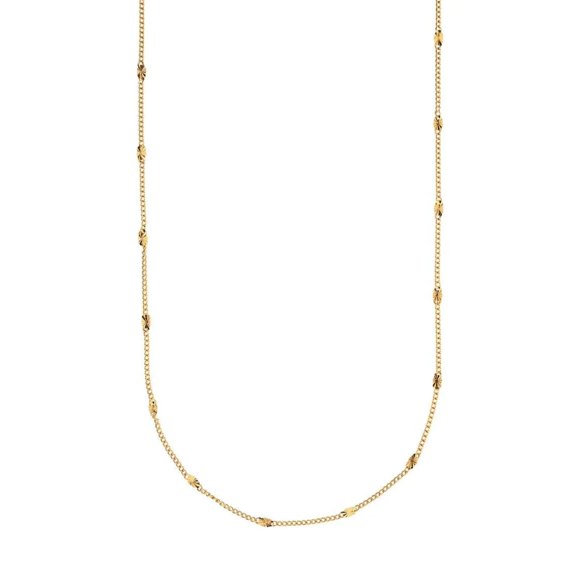 Chaîne plaqué or maillon diamanté 45 cm