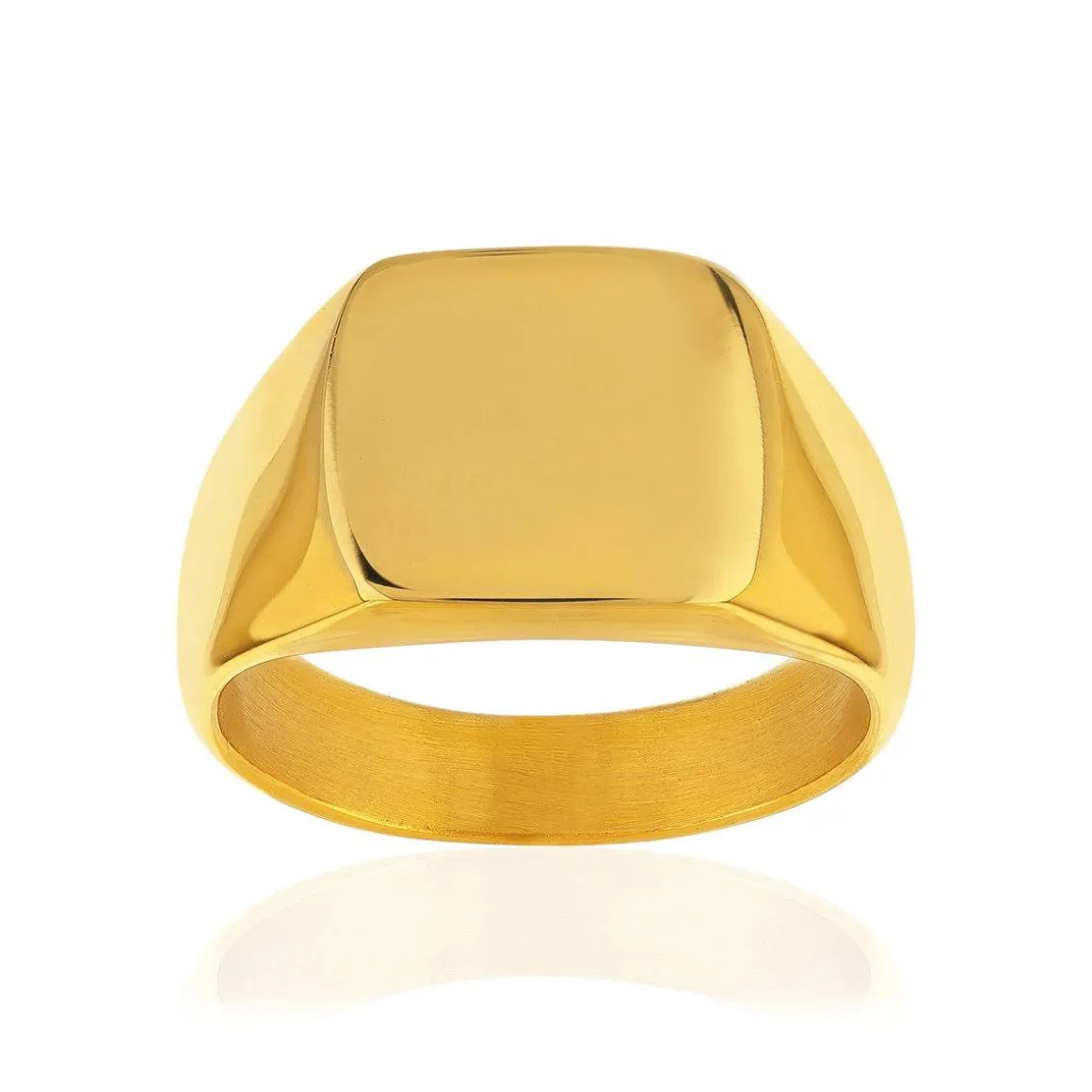 Chevalière acier jaune