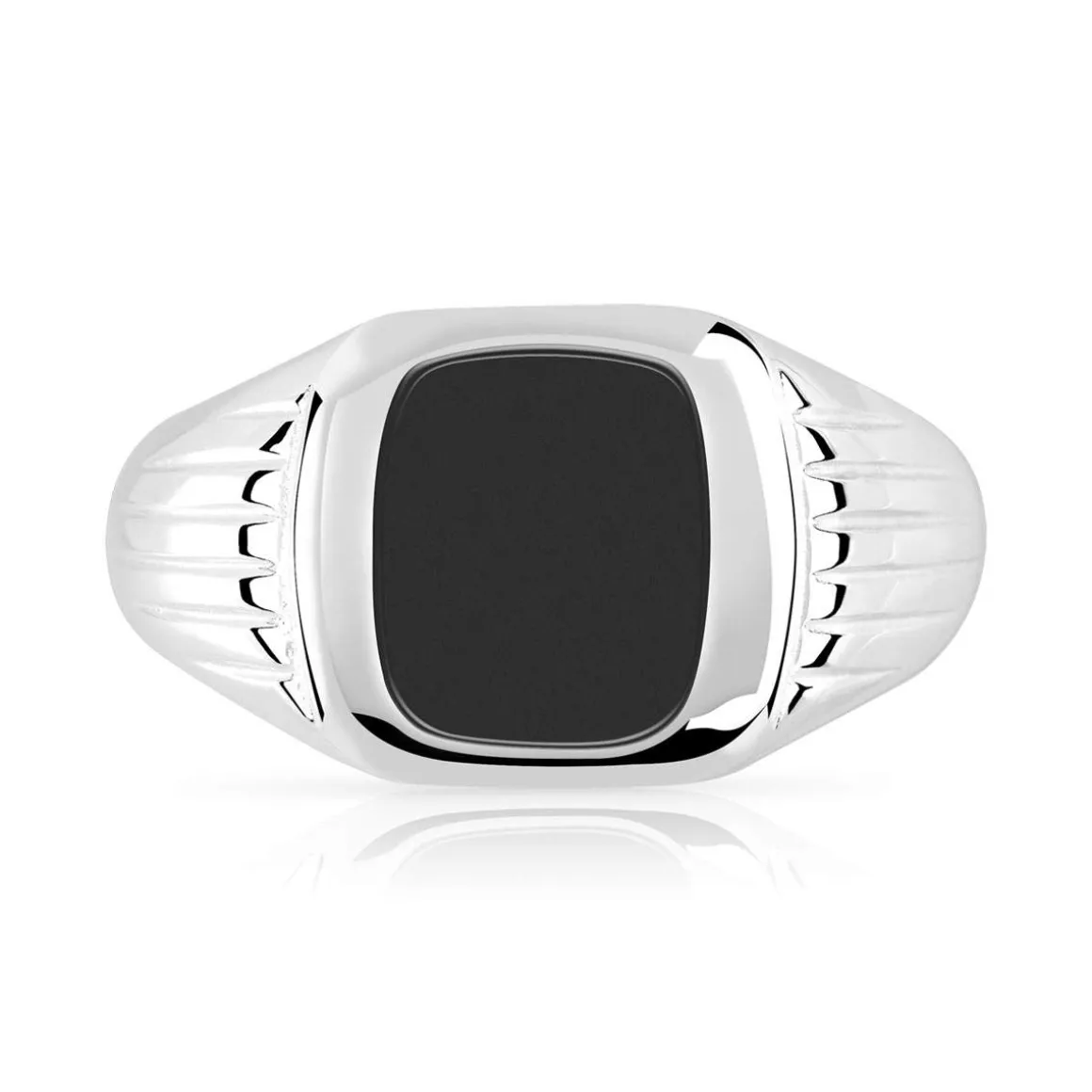 Chevalière argent 925 carrée onyx