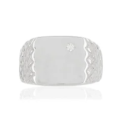 Chevalière argent 925 carrée zirconia