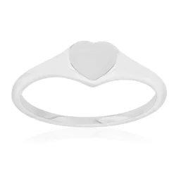 Chevalière argent 925 coeur
