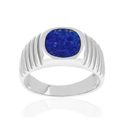 Chevalière argent 925 lapis lazuli