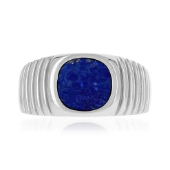 Chevalière argent 925 lapis lazuli