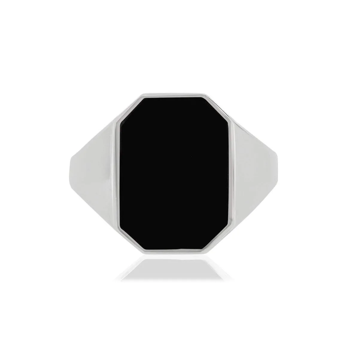 Chevalière argent 925 octogone onyx