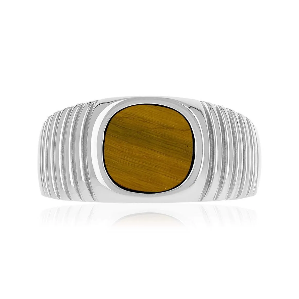 Chevalière argent 925 oeil de tigre