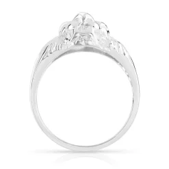 Chevalière argent 925 tête de lion rubis