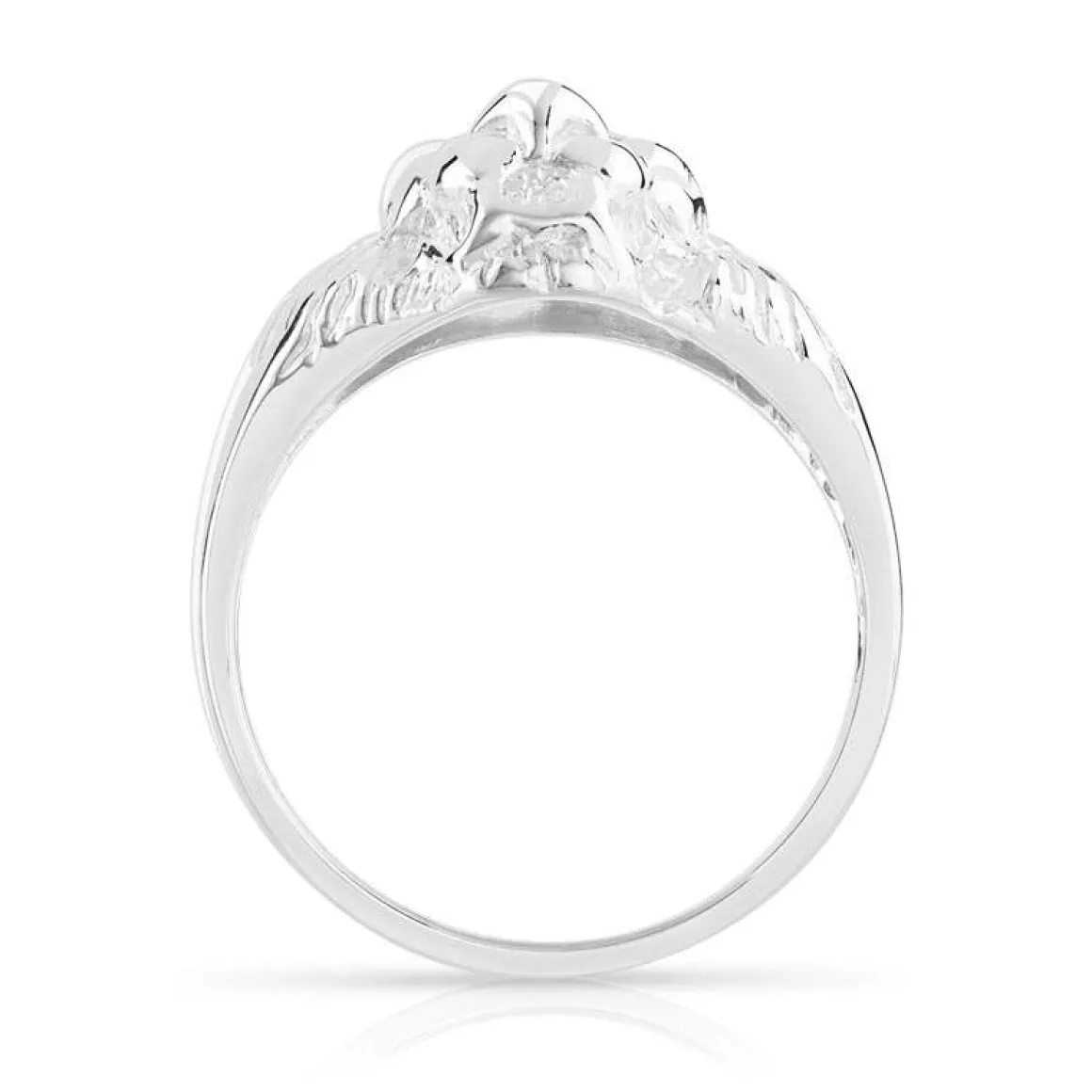 Chevalière argent 925 tête de lion rubis
