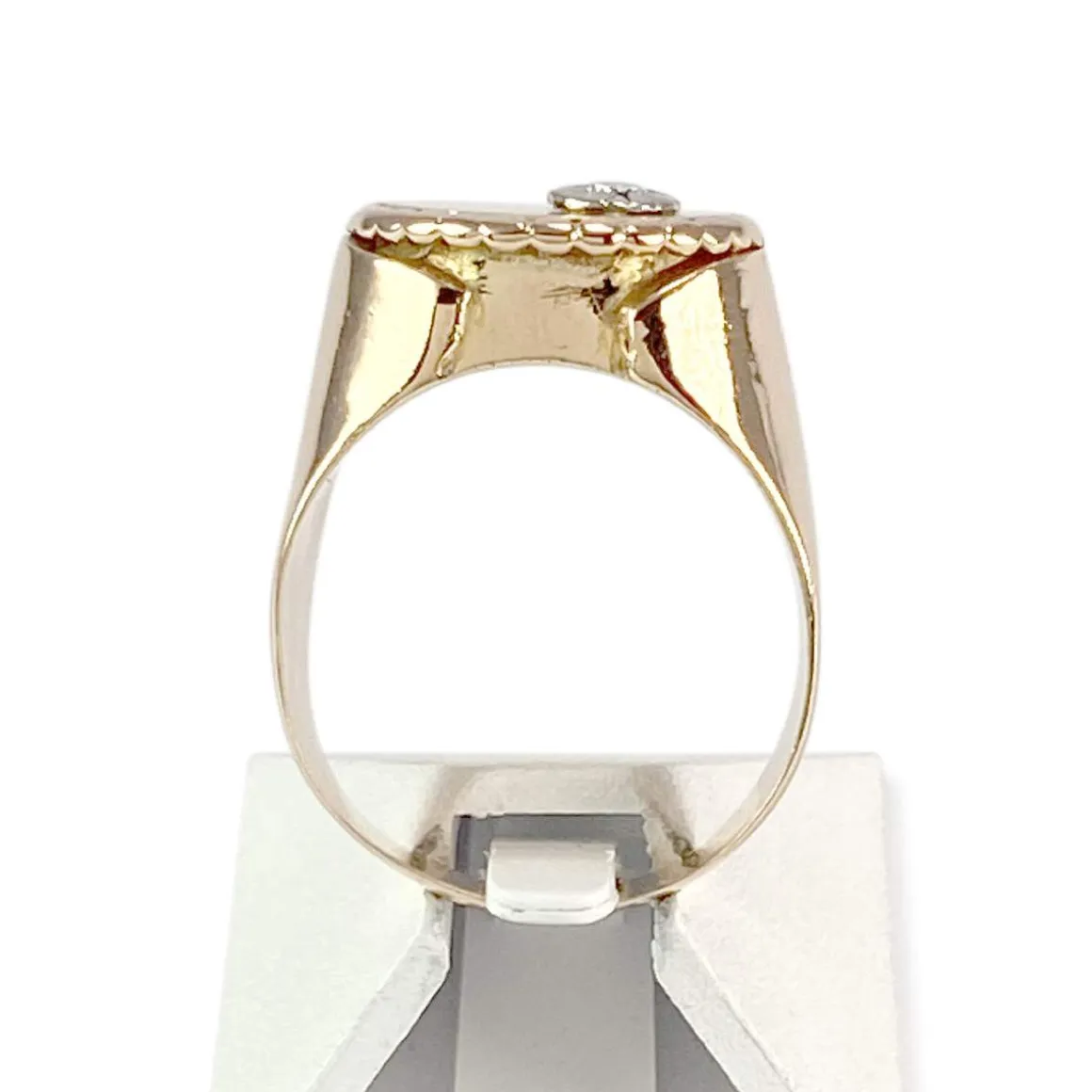 Chevalière d'occasion 2 ors 750 diamant
