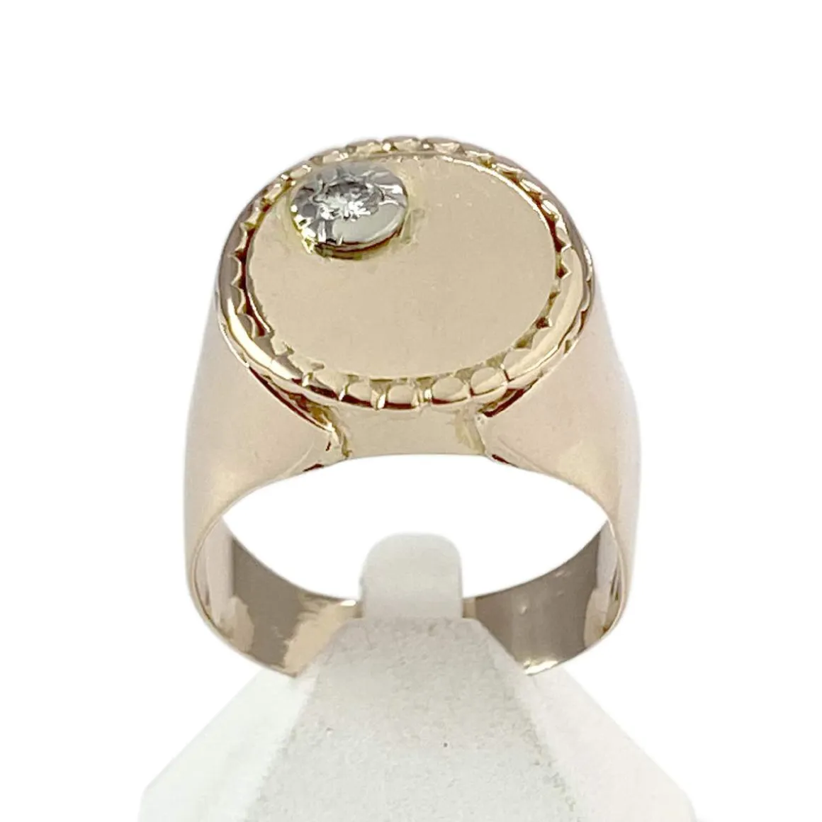 Chevalière d'occasion 2 ors 750 diamant