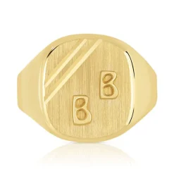 Chevalière or 750 jaune 2 initiales