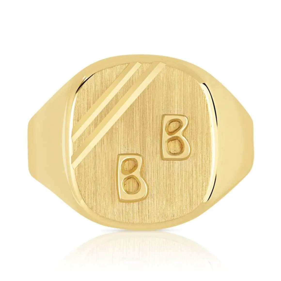 Chevalière or 750 jaune 2 initiales