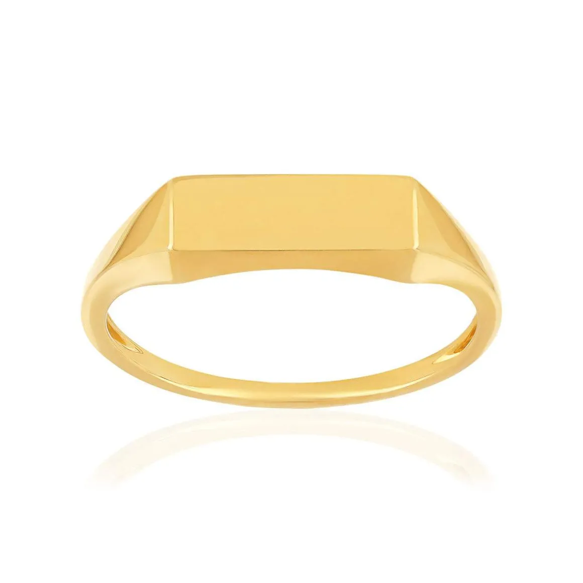 Chevalière or 375 jaune rectangle