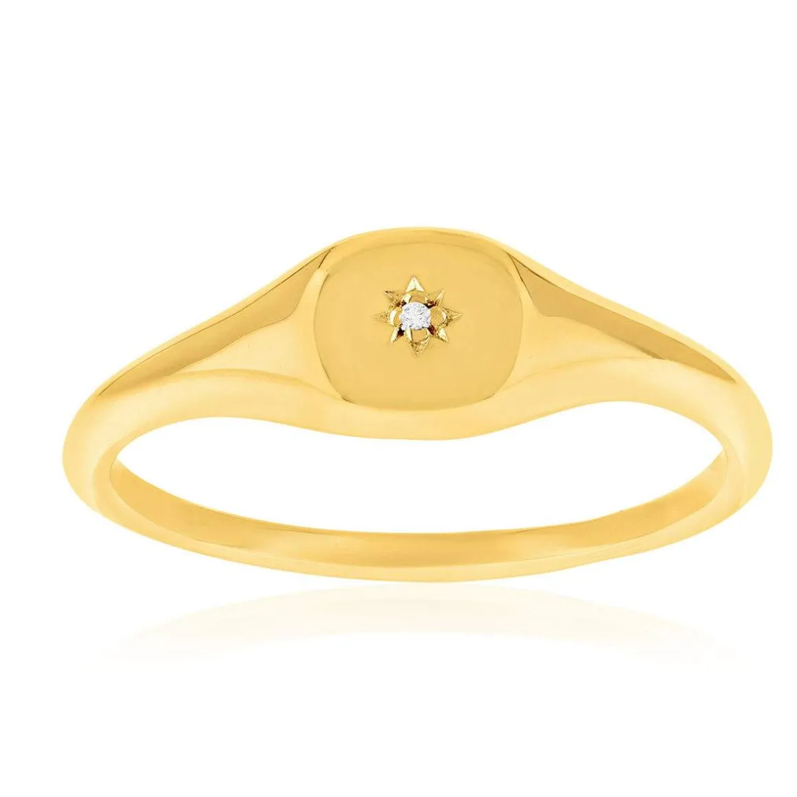 Chevalière plaqué or jaune et zirconias