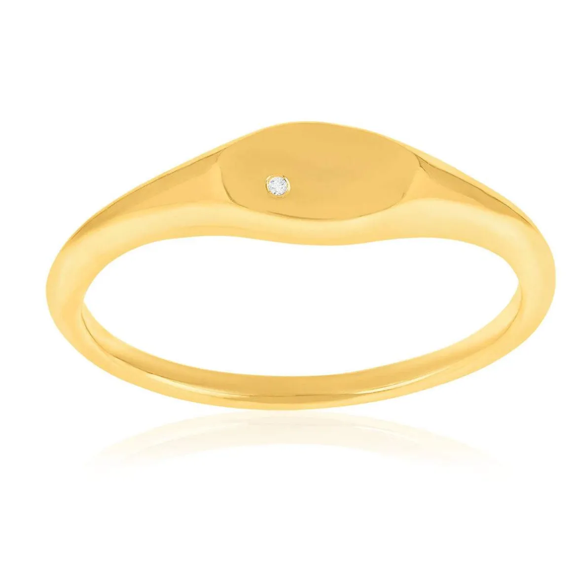 Chevalière plaqué or jaune et zirconias