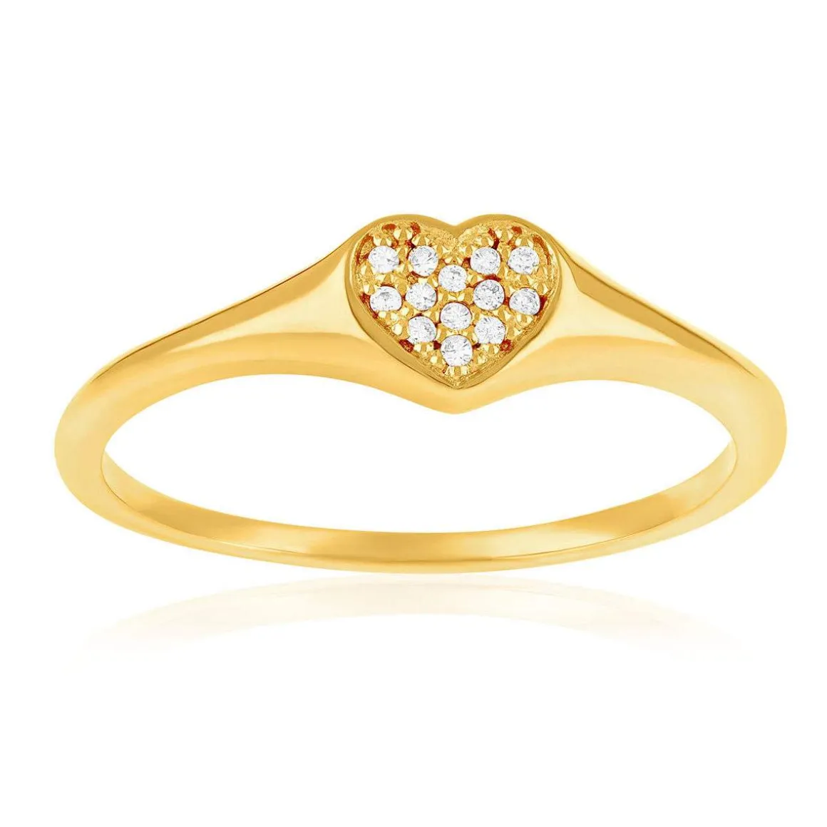 Chevalière plaqué or jaune et zirconias