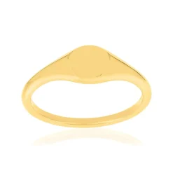 Chevalière plaqué or jaune ovale