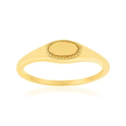 Chevalière plaqué or jaune ovale