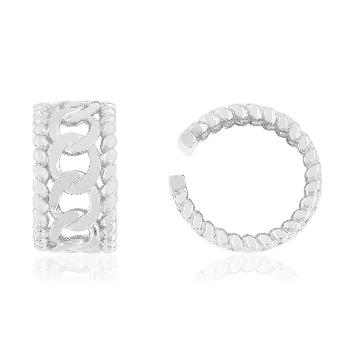 Clip d'oreille earcuff argent 925 style chainage vendu à l'unité