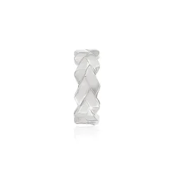 Clip d'oreille earcuff argent 925, effet tressé