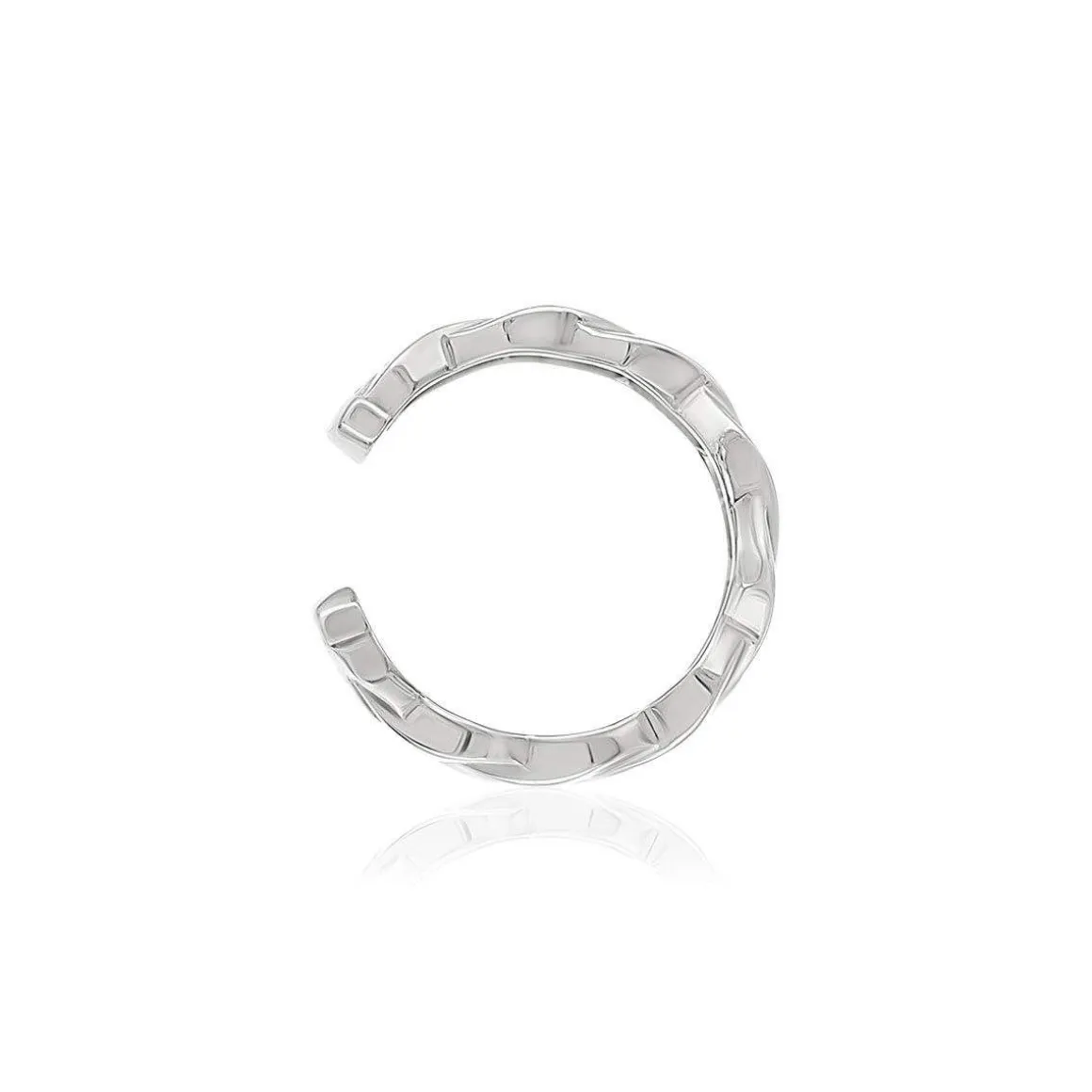 Clip d'oreille earcuff argent 925, effet tressé