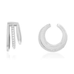 Clips d'oreilles earcuffs argent 925 zirconias