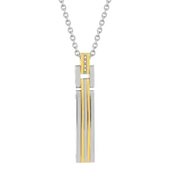 Collier acier bicolore 55 cm