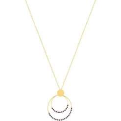 Collier acier doré lapis lazuli 45.5cm