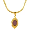 Collier acier jaune pierre imitation rose 46cm